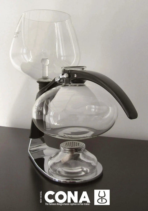 DGENIUS All Glass Siphon Coffee Maker With Glass Filter Rod No Paper Or Cloth Brewing Industrial Design Classic