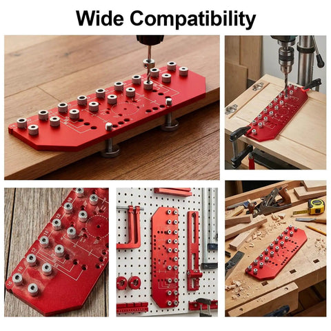 Two In One Shelf Pin And Hinge Drill Jig For One Quarter Inch And Five Millimeter Peg Slots, 35mm Cabinet Hinge Drill Guide