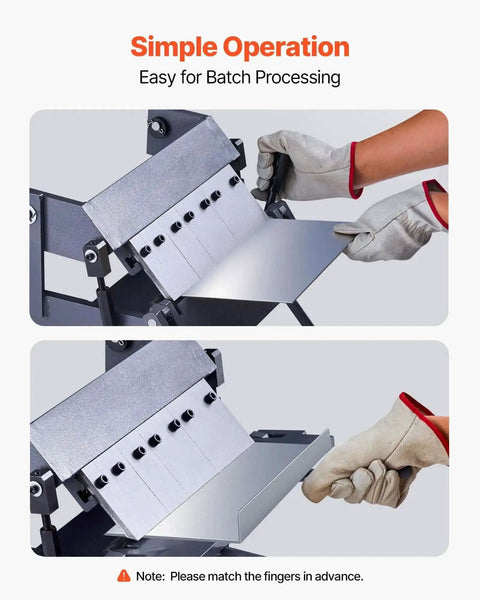Using the Box And Pan Brake For Sheet Metal Bending Up To 12 Inches Wide With 20 Gauge Mild Steel Capacity 0 To 135 Degree Adjustable Heavy Duty Aluminum Folder With 5 Fingers.
