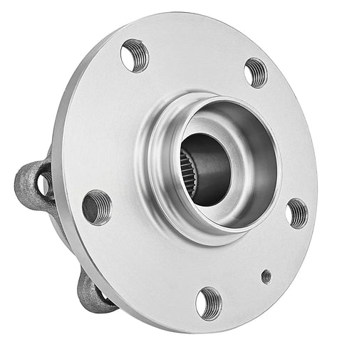 Front view of Pair Front Wheel Bearing Hub Assembly For Volkswagen Passat Jetta Golf Beetle Eos Tiguan R32 Rabbit CC GTI And Audi TT A3 Q3 Quattro Built Tough Ready To Install Front Hub Bearing