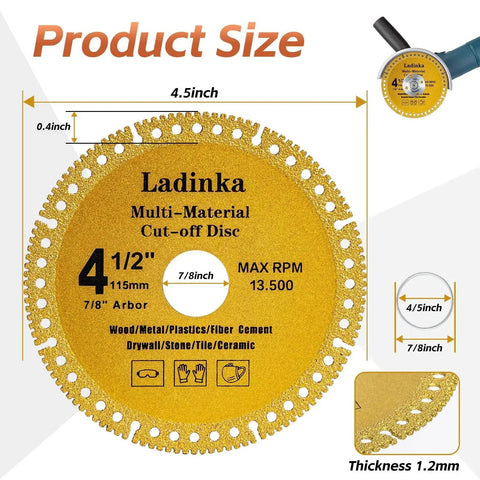 4 Pack Four And One Half Inch Electro Plated Diamond Grinding Wheel Set For Angle Grinders Beefy Heavy Duty Indestructible Blades