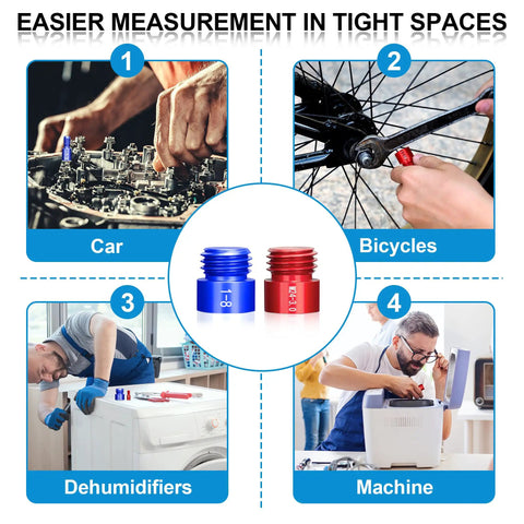 44 Piece Nut And Bolt Thread Checker Set Pro Grade Standard And Metric Thread Gauge Kit With 23 Inch And 21 Metric Sizes For Detecting Fixed Bolts Or Threaded Holes In Enclosed Areas By Hylissus shown in various applications like cars, bicycles, and machines.