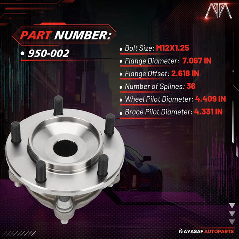 Front Wheel Hub Bearing Assembly Compatible With Toyota Land Cruiser Sequoia Tundra And Lexus LX570 2008 To 2015 4WD Only Direct Fit OE Replacement With Durable Precision Engineering And Reliable Seals.