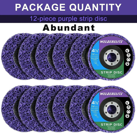 Beast Mode Purple Silicon Carbide Paint Stripping Discs For Angle Grinders Four And A Half Inch 12 Pack WelderElite