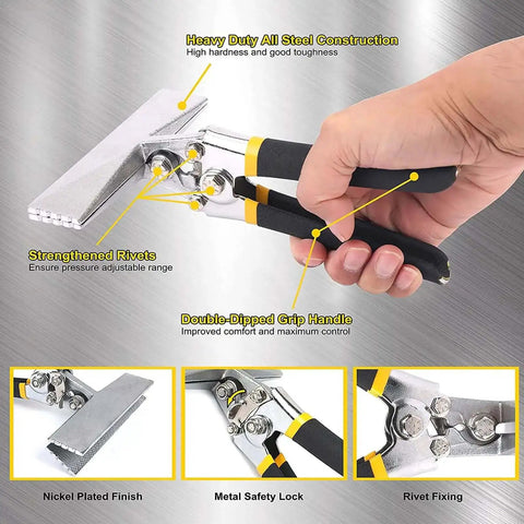 Heavy Duty Hand Seamer Pliers For Plate Metals And Conduits Multifunctional Metal Bending Tool With Vanadium Steel Construction And Non Slip Rubber Handles