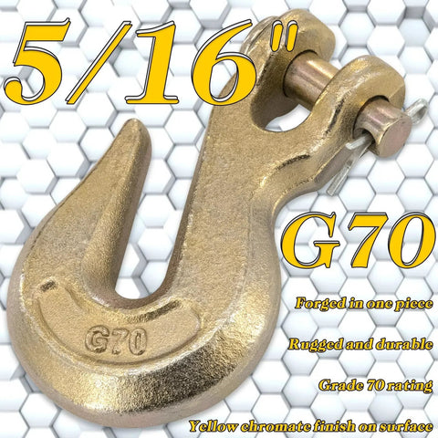 Five Sixteenth Inch Clevis Grab Hooks Heavy Duty Chain Hooks For Trucks And Trailers with G70 forged alloy steel