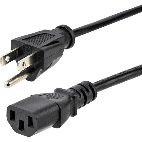 10 Ft Computer Power Cord NEMA 5-15P To C13 For Home Office Desktop Setup Printers PC Monitors 18 AWG 125V 10A Black
