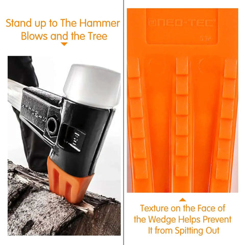 6 Pack Tree Felling Wedges With Spikes For Safe Chainsaw Cutting, Includes 5.5 Inch And 8 Inch Wedges, Durable PA6 Glass Fiber Reinforced Material