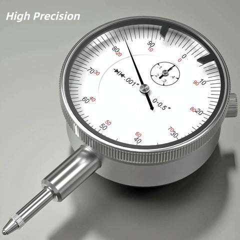 Close-up of a dial indicator from the Dial Bore Gauge Set 2 to 6 Inches With 0.001 Inch Accuracy, showing precision scale.