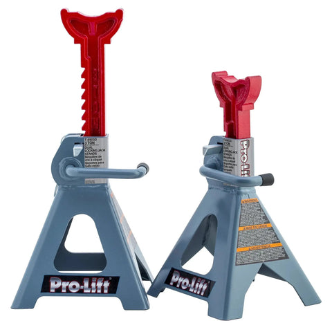 T6903D 3 Ton Double Pin Jack Stands With Dual Locking Pins, sturdy steel construction, 3-ton capacity, side view.