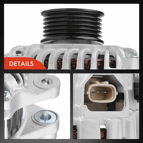 Alternator Replacement For Mazda 3 2012 2013 2.0L Base 110 Amp 12 Volt Output With Six Groove Pulley Clockwise Rotation New