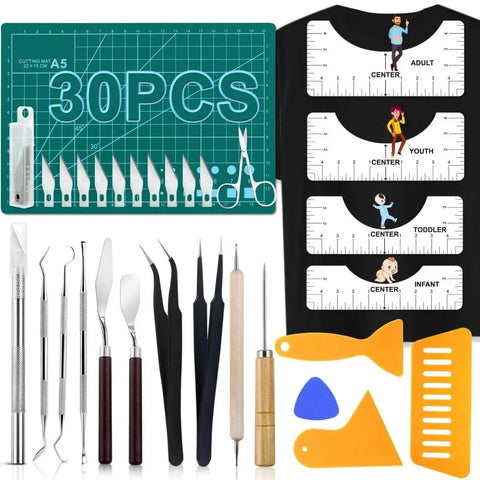 30 Piece Precision Craft Weeding Tools Set For Vinyl Weeding And DIY Art Projects, Scrapbooking, Sewing, And Hobby Crafting
