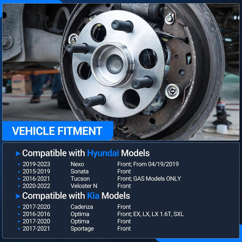Front Wheel Bearing And Hub Assembly 5 Lug 513374 Direct Fit Compatible With Hyundai Sonata 2015 2019 Tucson 2016 2021 Installed