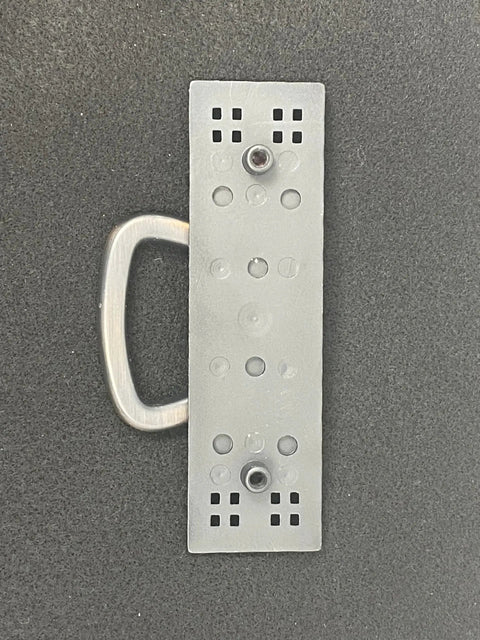 Oil Rubbed Bronze Mission Pull Handle for Cabinets and Furniture, 3 Inch (76mm) Size, shown with mounting plate
