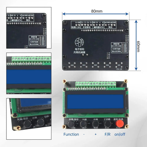 Lathe Electronic Leadscrew Kit For CNC Lathe With Nema 23 Stepper Motor And Driver 1000PPR Encoder back panel dimensions
