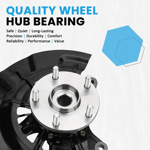 Rear Left Wheel Hub Bearing Steering Knuckle Assembly 698-413 Swap-In Ready Direct Fit Replacement for 2006-2010 Ford Explorer