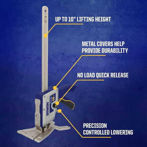 Quick-Lift Construction Jacks, Handy Two-Pack Hand Lifting Tool For Lifting Up To 10 Inches And 330 Lb Capacity, shown upright