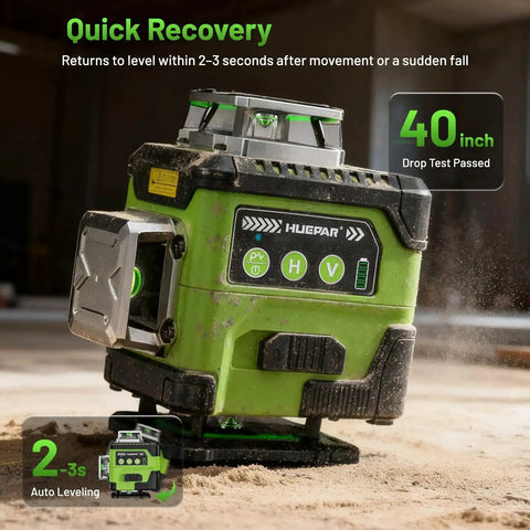 360 Degree Laser Level With LCD Screen Self Leveling For DIY Pros And Picture Hanging 4D Laser Leveler Tool On Sandy Surface
