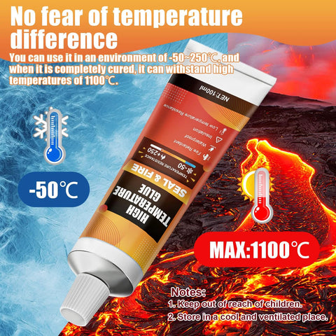 Wood stove gasket cement tube by WANJAO, 100ml high-temperature sealant for fiberglass rope gaskets, 99in length
