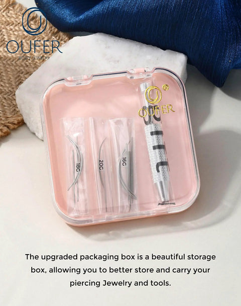 Piercing Ball Grabber Kit For 16G 18G 20G Internally Threaded Push Pin External Thread Guide Needle Tool in clear box.