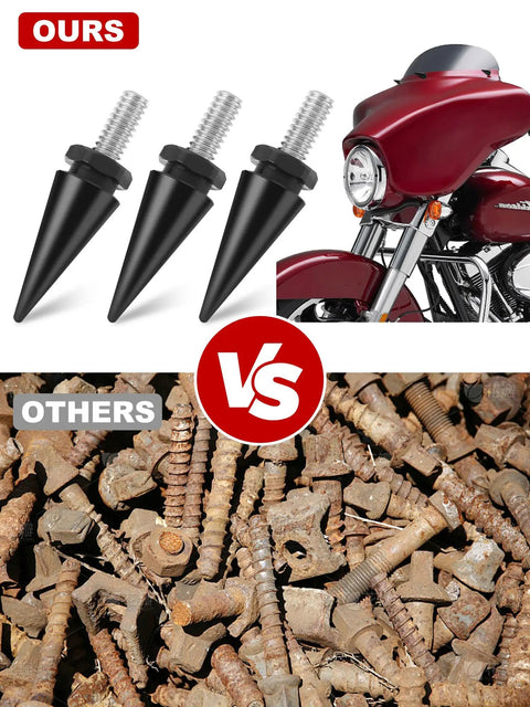 Heavy Duty Harley Touring Windshield Bolts Kit For Electra Glide Street Glide Ultra Classic Ultra Limited Tri Glide 1996 To 2013 Replacement Screws Windshield Fairing Bolts By AILMOTO comparison with rusty bolts