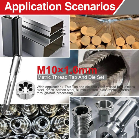 M10 X 1 0 Fine Pitch Tap And Die Set For Metalworking And Maintenance In Your Shop High Speed Steel Right Hand Threading Tools