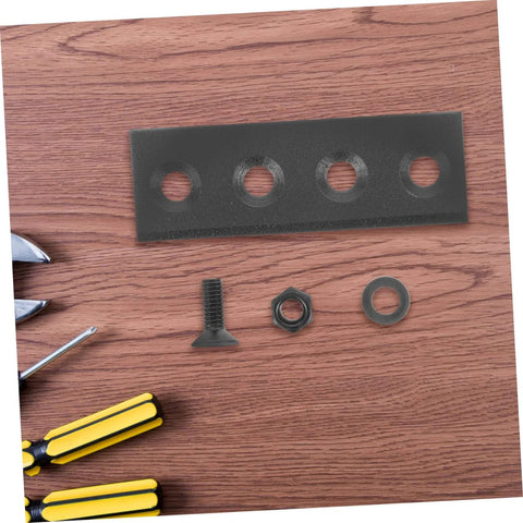 Replacement Track Connector And Flat Mending Plate For Barn Door Hardware Kit with screws on wooden surface