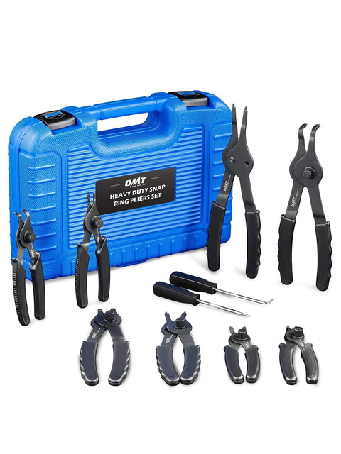 10 Piece Snap Ring Pliers Set For Internal And External Circlips With Bent And Straight Pliers Hook Pick Pro Grade Tool
