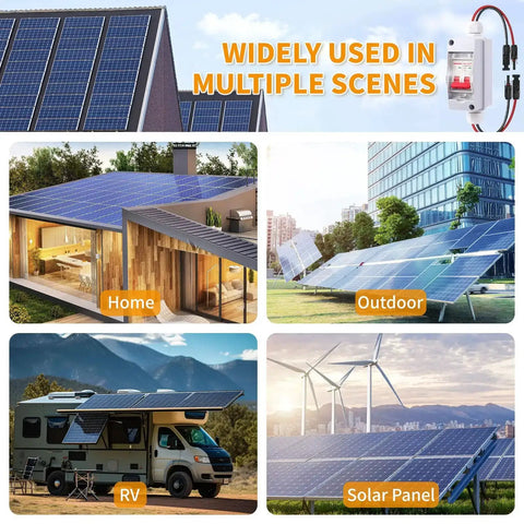 Solar Panel Disconnect Switch With IP65 Waterproof Rating Back Mounted DC 500V 32A Mini Circuit Breaker Box for Outdoor Use Scenes