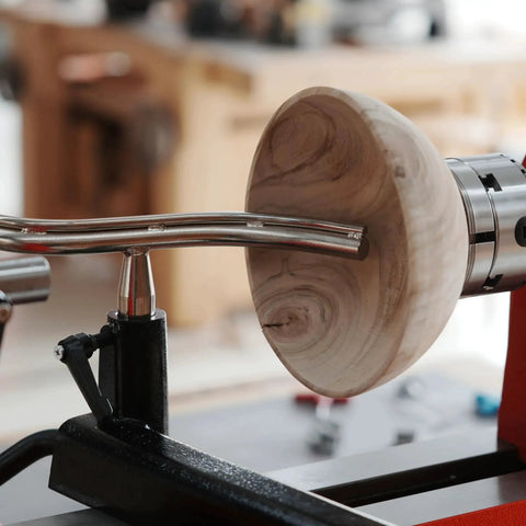 Four Piece Toolrest Set For Wood Lathe Bowl Turning With A One Inch Stem Glide For Deep Interior Access, Ergonomic Concave Design.