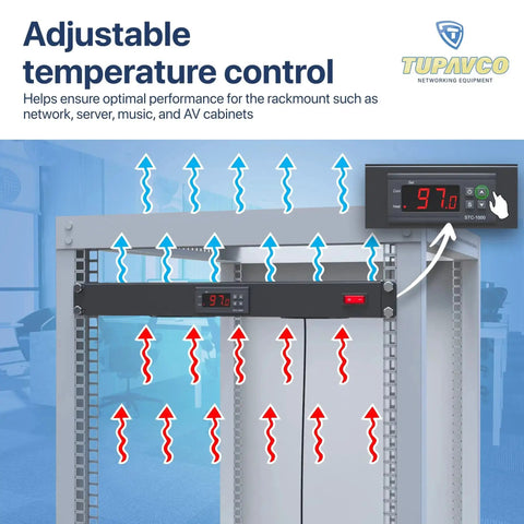 Image showing adjustable temperature control for Three Fan Rack Mount Cooling System for 1U 19 Inch Server Cabinets.
