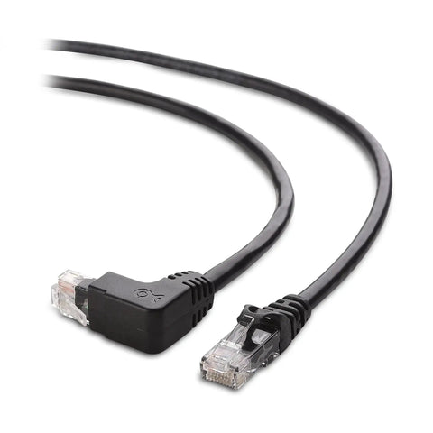 10Gbps Ready Cat 6 Right Angle Ethernet Cables Dual Pack 5 Foot Up And Down Angled RJ45 Patch Cables For Tight Spaces