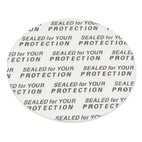 PATIKIL 45mm foam lid liner disc, white foam with SEALED for YOUR PROTECTION print