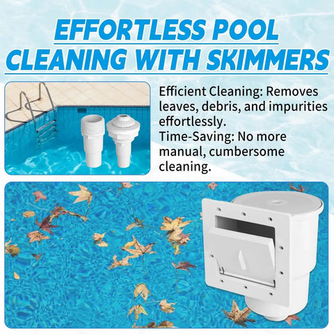 Universal Above Ground Pool Skimmer Kit With Accessories For Standard 6 Inch Wall Openings, removes debris efficiently.