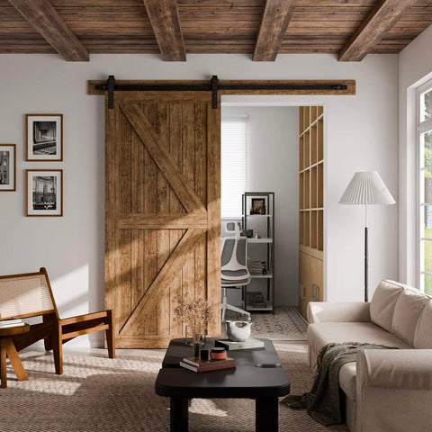 4 Foot Single Sliding Barn Door Hardware Kit Black With Carbon Steel Hangers And Flat Track System For Closet Or Kitchen