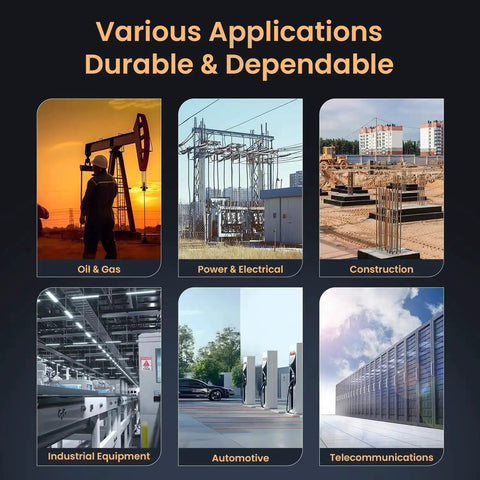 Various industrial applications for durable products including oil & gas, power, construction, industrial equipment, automotive, telecommunications