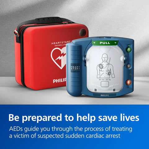 OnSite AED Defibrillator With Standard Carry Case Ready To Go For Sudden Cardiac Arrest Response By Philips HeartStart M5066A C01