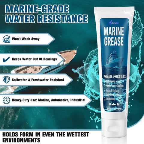 Premium Marine Grade Grease Two Pack For Boat Maintenance, 200 Ml Tubes, Waterproof High Temp Bearing Lubricant For Propeller Shafts