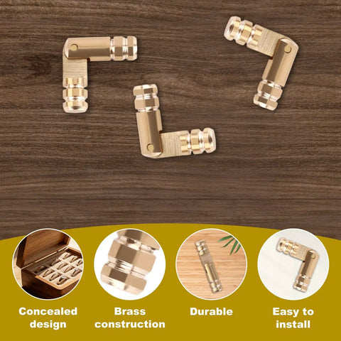Premium 30 Pcs Brass Hidden Cylinder Hinges Mini Barrel Hinges 20x4mm for jewelry box concealed invisible hinge set