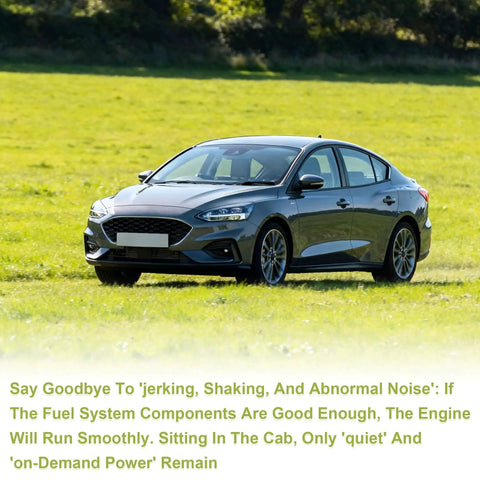 Ford Focus sedan 2013-2018 parked on grass, showcasing use of High Pressure Fuel Pump For Ford Focus 2.0L 2013-2018 Police Sedan Escape Fusion Taurus Edge Explorer Lincoln MKC MKT MKZ AG9Z-9350-B M73123 Replacement Part With Easy Install And Plug And Play
