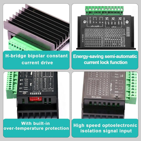 4A TB6600 Stepper Motor Driver For Nema 17 And 23 CNC Machines, 9V To 42V DC Power, features and functions overview