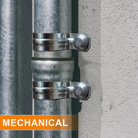 One Quarter Inch By One Inch Hammer Drive Anchors With Nails Masonry Fasteners securing pipe to concrete wall