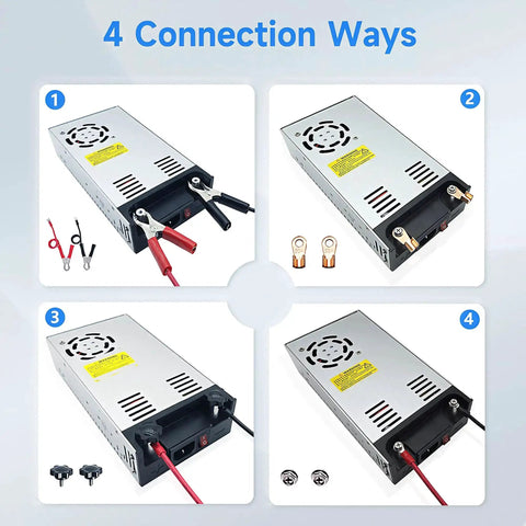 Four connection options for 24V 25A 600W Power Supply Converter From Universal AC110 220V Input To Regulated DC24V