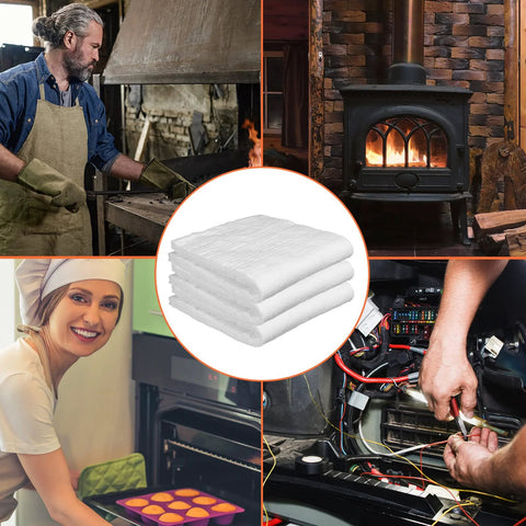 Amylove ceramic fiber insulation blanket, 3 pcs, 32 x 16 x 1/4 in, fireproof insulation for furnaces, kilns, stoves