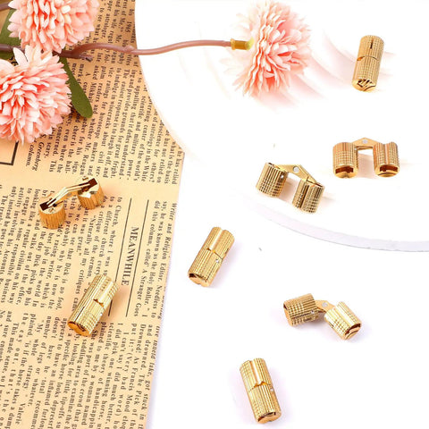 8 Pack Hidden Brass Hinges For Jewelry Boxes And Cabinets Concealed 180 Degree Opening 10mm visible on scattered display