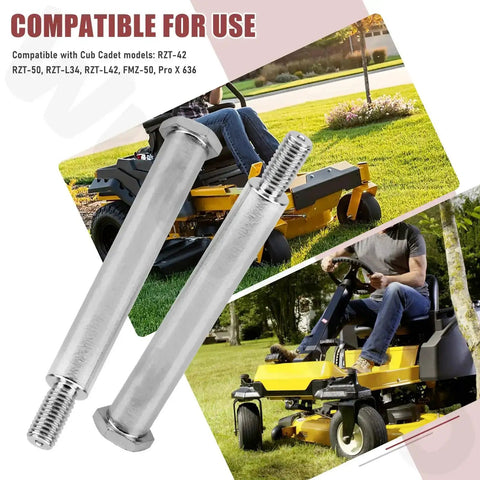2-Pack Shoulder Bolt Replacement For Cub Cadet MTD ZT And RZT Series Zero Turn Mowers 738-04182 shown with compatible mower