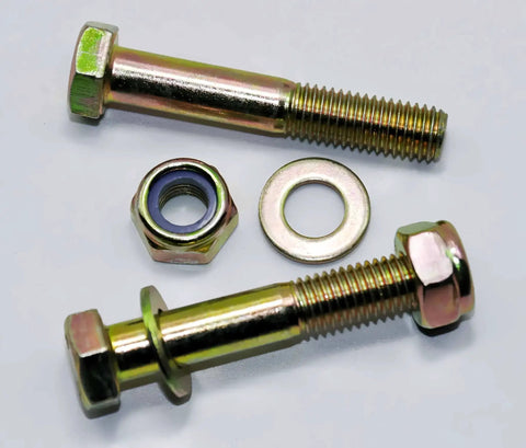 M10 x 60mm Hex Head Bolts with Nylon Lock Nuts and Flat Washers, Galvanized Alloy Steel Grade 8.8 Partial Thread 8 Piece Assortment Kit