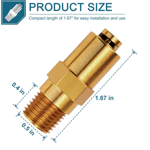 Thermal relief valve, brass, 1/4 in NPT, replacement for Simpson Cleaning 7101359 gas pressure washer pumps