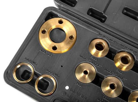 Precision Brass Router Template And Guide Bushing Set For 1-3/16 Inch Base Plate Opening, 11-Piece Kit by WEN in case
