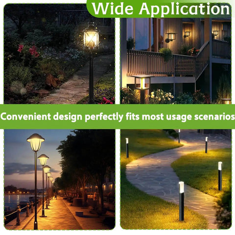2 Pack AC Photocell Light Sensors For Outdoor Lighting Auto Dusk To Dawn Switches used in garden, porch, and pathway settings.